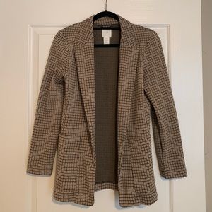 H&M Beige Plaid Blazer